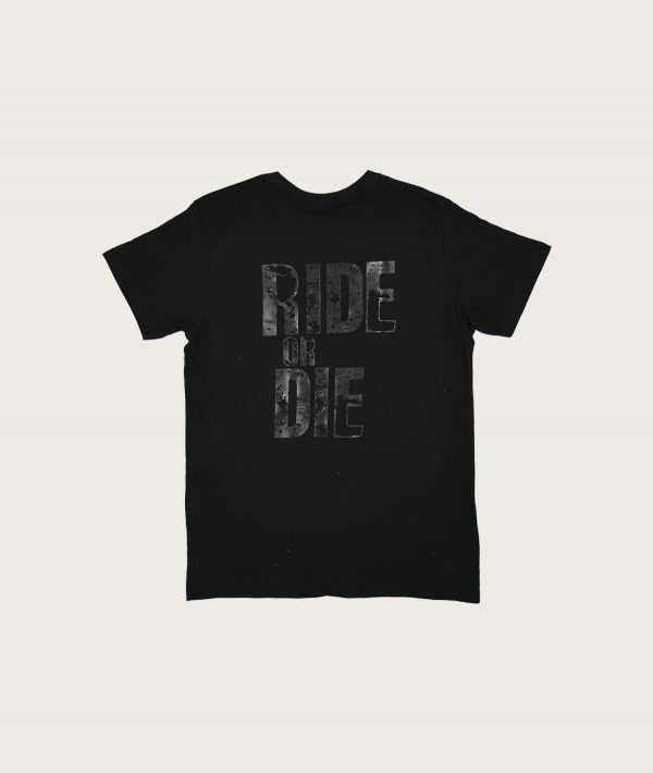 Retro T-Shirt Nera con scritta “Ride or Die” Costa Est